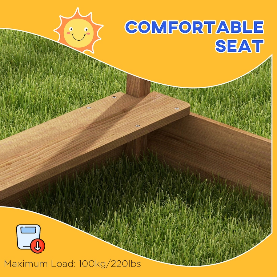 Image 947171_ALTMORE7.jpg, Product 947-171 / Price $149.99, Outsunny Outdoor Sandbox with Cover for 3-7 Years Old, Backyard, Brown from Outsunny on TSC.ca's Home & Garden department