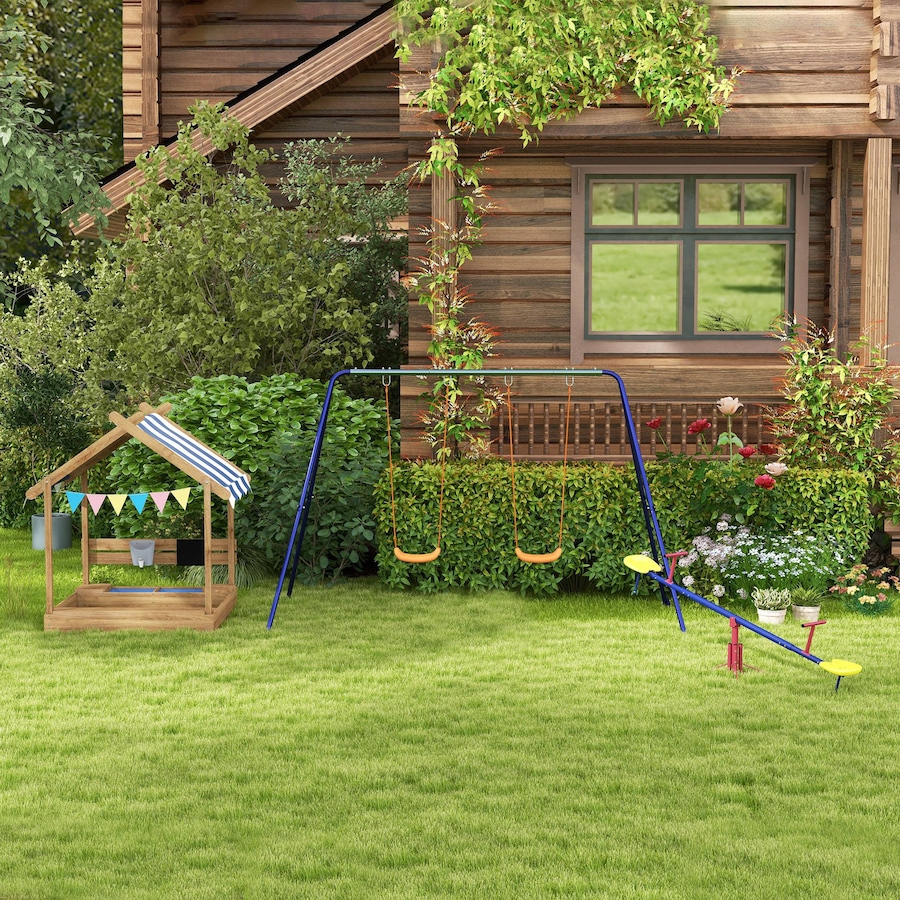 Image 947171_ALTMORE9.jpg, Product 947-171 / Price $149.99, Outsunny Outdoor Sandbox with Cover for 3-7 Years Old, Backyard, Brown from Outsunny on TSC.ca's Home & Garden department