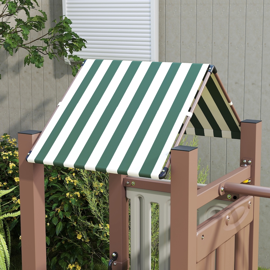 Image 947172_ALTMORE9.jpg, Product 947-172 / Price $399.99, Qaba Kids Swing Set, Heavy-Duty Swing Set with Slide, Covered Fort, Ladder from Qaba on TSC.ca's Home & Garden department