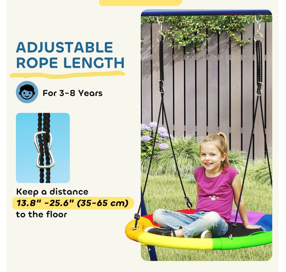 Image 947174_ALTMORE5.jpg, Product 947-174 / Price $279.99, Qaba 6 in 1 Kids Swing Set for Outdoor, A-Frame & Heavy Duty, for Ages 3-8 from Qaba on TSC.ca's Home & Garden department