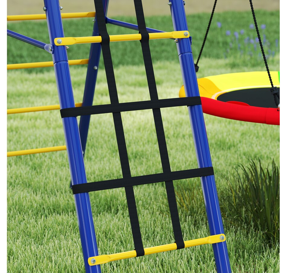 Image 947174_ALTMORE9.jpg, Product 947-174 / Price $279.99, Qaba 6 in 1 Kids Swing Set for Outdoor, A-Frame & Heavy Duty, for Ages 3-8 from Qaba on TSC.ca's Home & Garden department