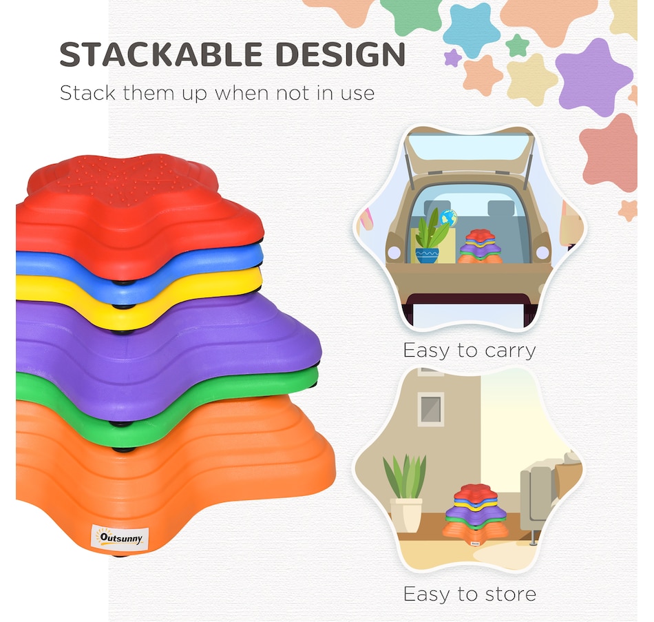 Image 947177_ALTMORE4.jpg, Product 947-177 / Price $29.99, Outsunny 6PCs Balance Stepping Stones for Kids, Stacking Obstacle Course from Outsunny on TSC.ca's Home & Garden department