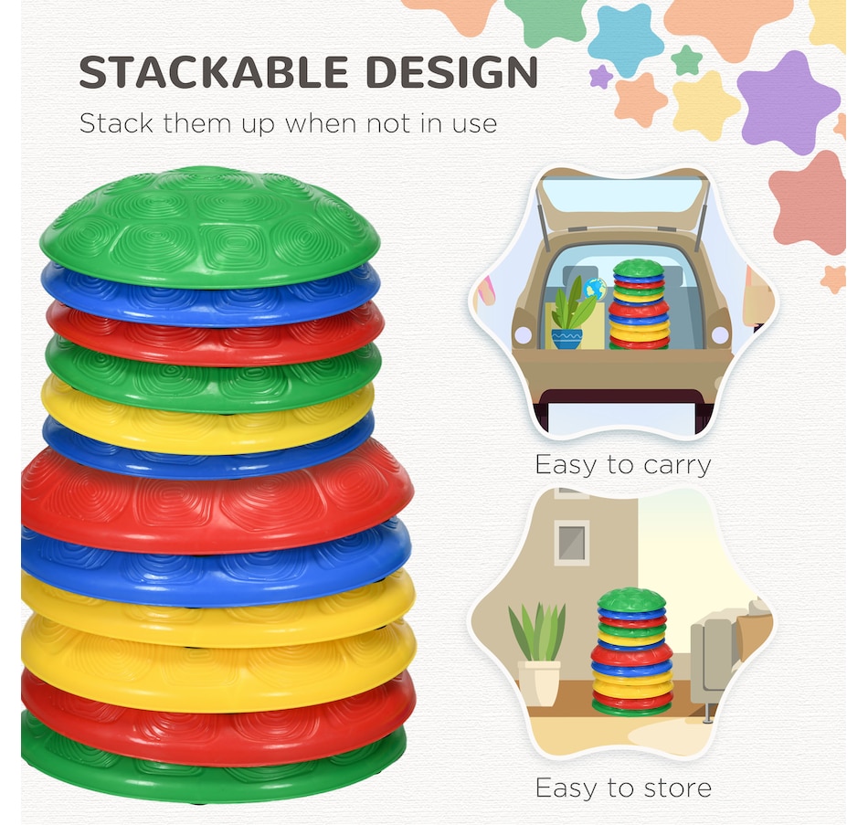 Image 947178_ALTMORE6.jpg, Product 947-178 / Price $39.99, Outsunny 12 PCs Balance Stepping Stones for Kids with Anti-slip Mat from Outsunny on TSC.ca's Home & Garden department