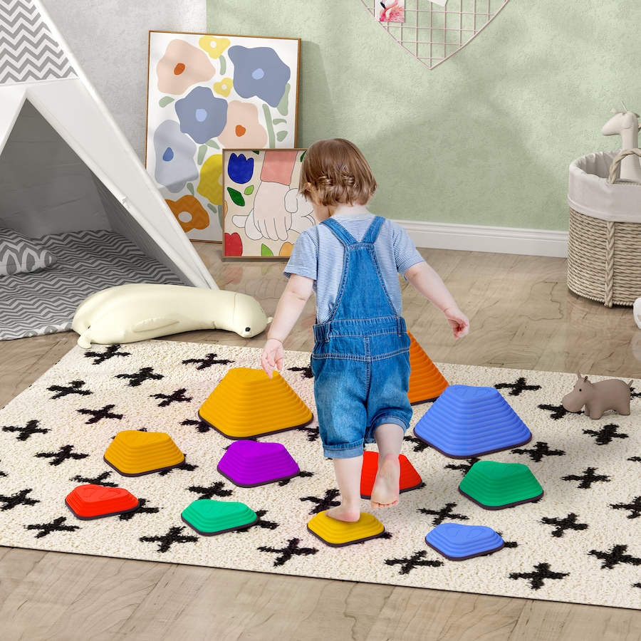 Image 947181_ALTMORE2.jpg, Product 947-181 / Price $42.99, Qaba 11PCs Stepping Stones Kids, Non-Slip Stackable Balance Stepping Stone from Qaba on TSC.ca's Home & Garden department
