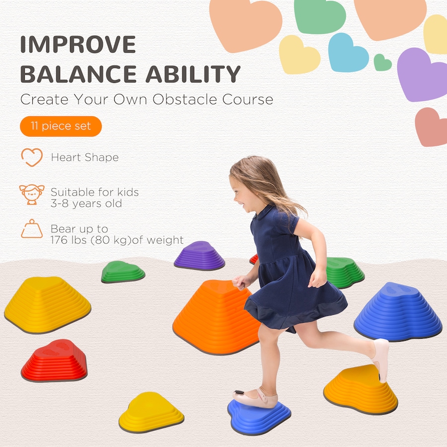 Image 947181_ALTMORE4.jpg, Product 947-181 / Price $42.99, Qaba 11PCs Stepping Stones Kids, Non-Slip Stackable Balance Stepping Stone from Qaba on TSC.ca's Home & Garden department