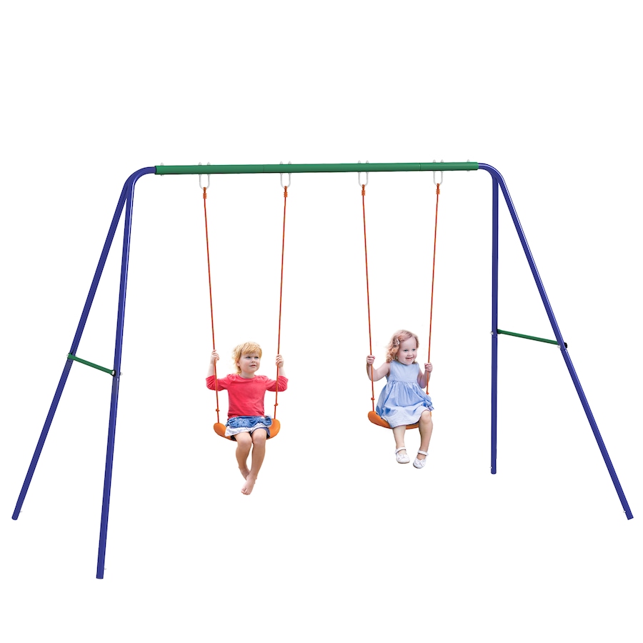 Image 947182.jpg, Product 947-182 / Price $109.95, Outsunny Kids Swing Set for Backyard Outdoor w/ Double Swing Seats from Outsunny on TSC.ca's Home & Garden department