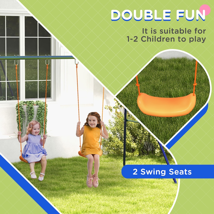 Image 947182_ALTMORE4.jpg, Product 947-182 / Price $109.95, Outsunny Kids Swing Set for Backyard Outdoor w/ Double Swing Seats from Outsunny on TSC.ca's Home & Garden department