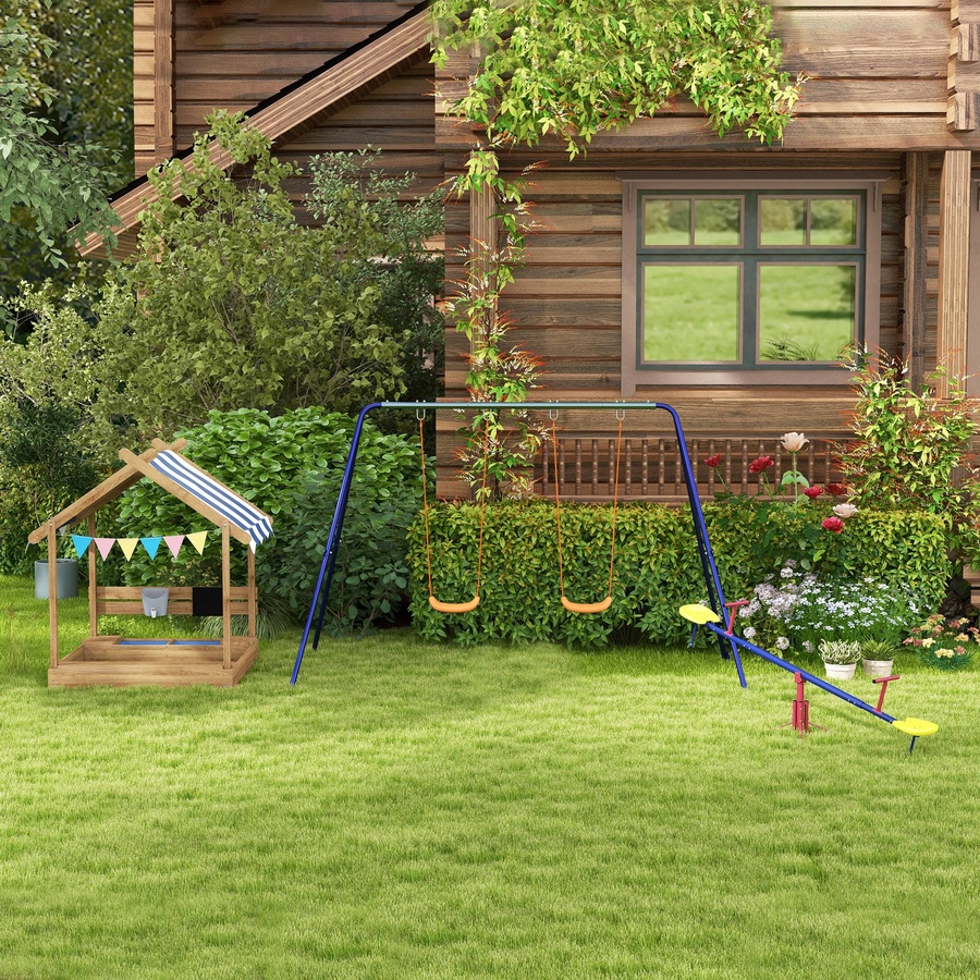 Image 947182_ALTMORE9.jpg, Product 947-182 / Price $109.95, Outsunny Kids Swing Set for Backyard Outdoor w/ Double Swing Seats from Outsunny on TSC.ca's Home & Garden department