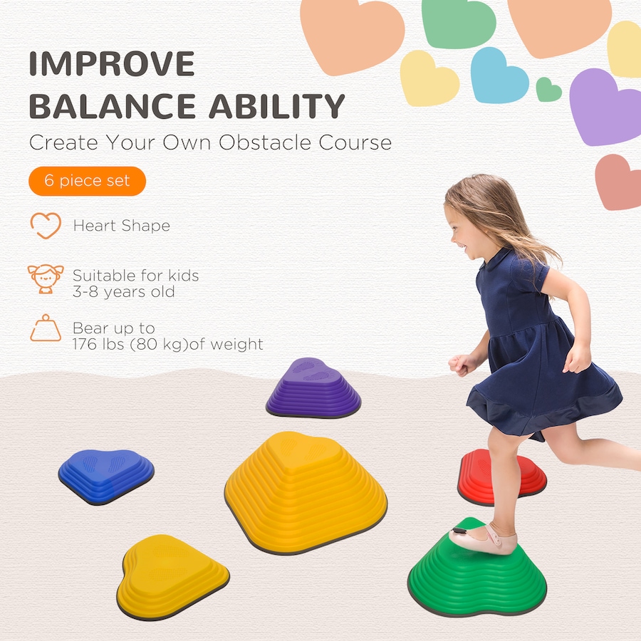 Image 947186_ALTMORE4.jpg, Product 947-186 / Price $29.99, Qaba 6PCs Stepping Stones Kids, Non-Slip Stackable Balance Stepping Stone from Qaba on TSC.ca's Home & Garden department