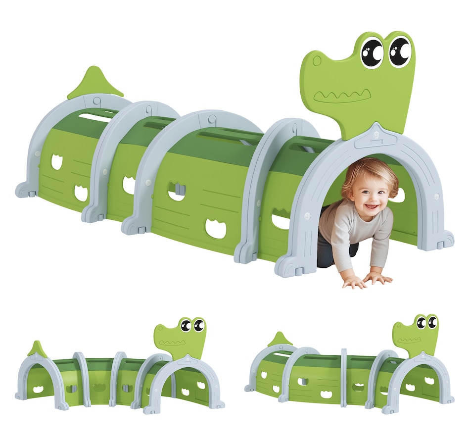 Image 947193.jpg, Product 947-193 / Price $219.99, Qaba Tunnel for Kids to Crawl Through, Crocodile Design, for 3-6 Years from Qaba on TSC.ca's Home & Garden department