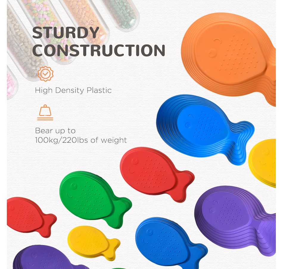 Image 947196_ALTMORE7.jpg, Product 947-196 / Price $40.99, Outsunny 11pcs Balance Stepping Stones for Kids, Fish Style Non-slip from Outsunny on TSC.ca's Home & Garden department