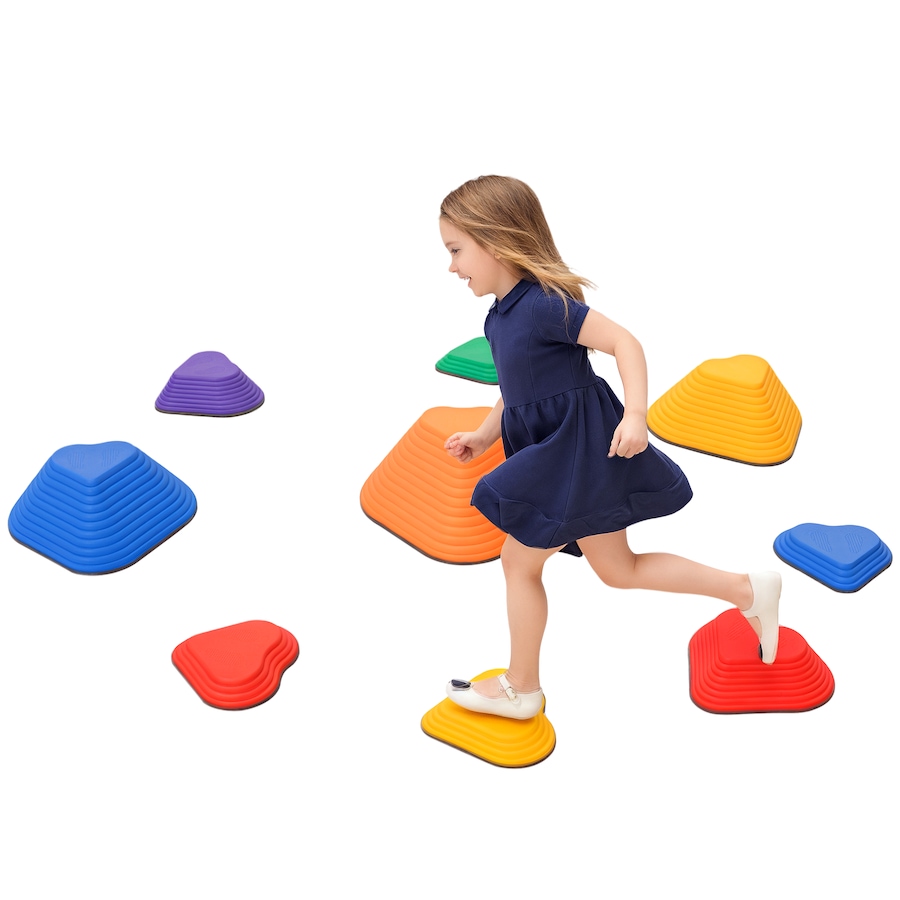 Image 947205.png, Product 947-205 / Price $36.99, Qaba 9PCs Stepping Stones Kids, Non-Slip Stackable Balance Stepping Stone from Qaba on TSC.ca's Home & Garden department