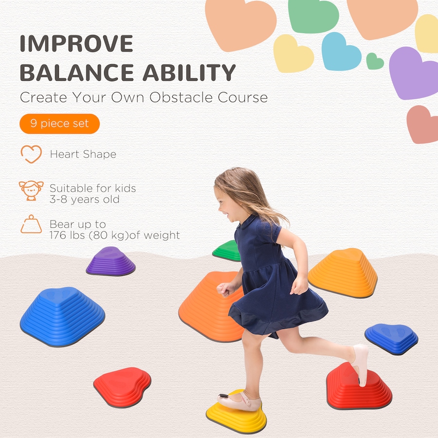 Image 947205_ALTMORE4.jpg, Product 947-205 / Price $36.99, Qaba 9PCs Stepping Stones Kids, Non-Slip Stackable Balance Stepping Stone from Qaba on TSC.ca's Home & Garden department