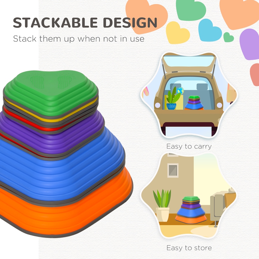 Image 947205_ALTMORE5.jpg, Product 947-205 / Price $36.99, Qaba 9PCs Stepping Stones Kids, Non-Slip Stackable Balance Stepping Stone from Qaba on TSC.ca's Home & Garden department