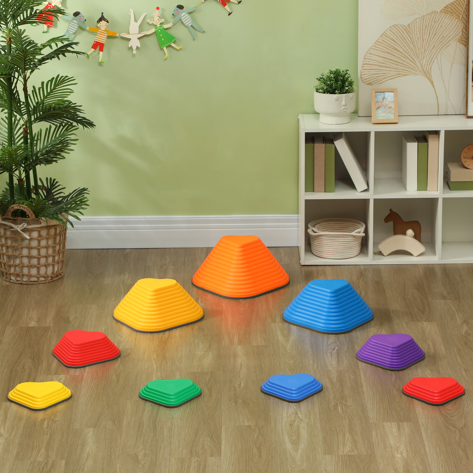 Qaba 9PCs Stepping Stones Kids, Non-Slip Stackable Balance