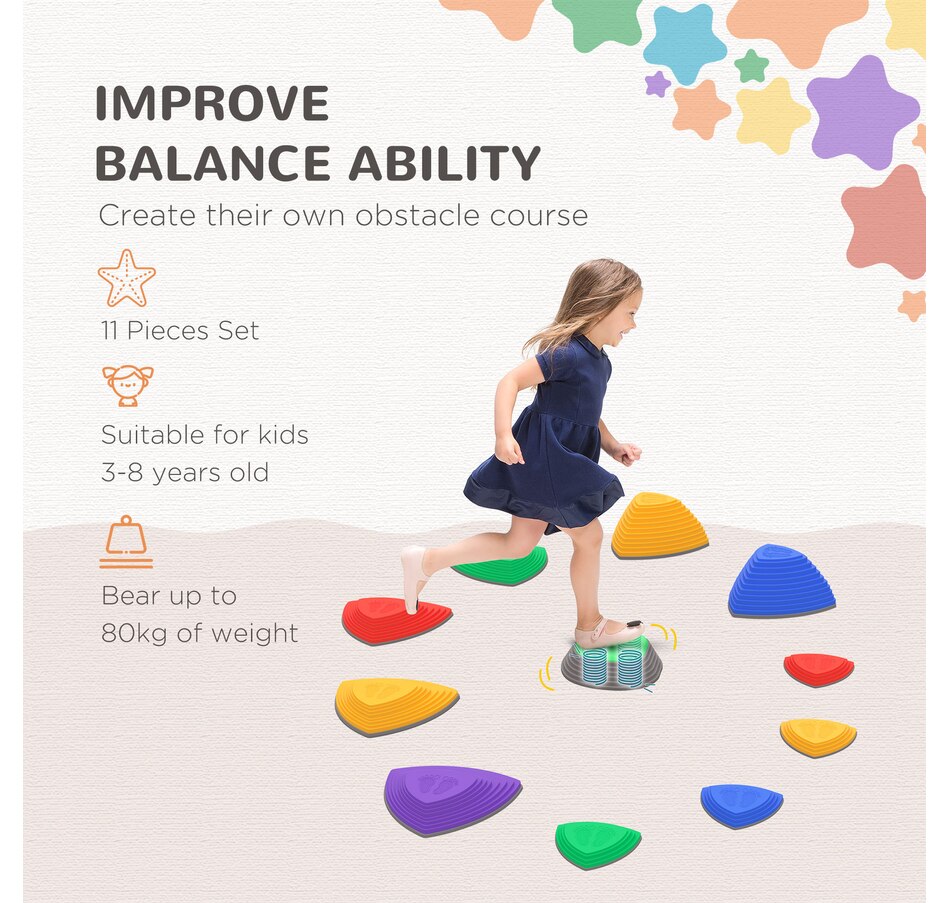 Image 947211_ALTMORE5.jpg, Product 947-211 / Price $79.99, Outsunny Kids Balance Stepping Stones 11 pcs, Indoor Outdoor Play Equipment from Outsunny on TSC.ca's Home & Garden department