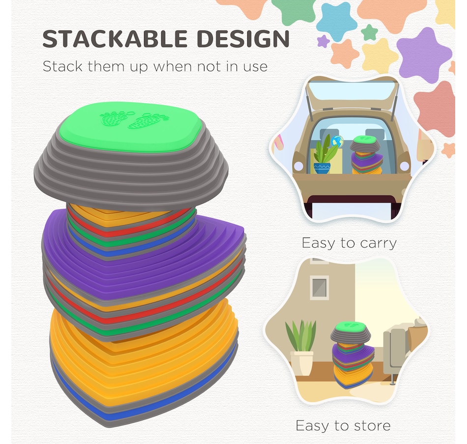 Image 947211_ALTMORE7.jpg, Product 947-211 / Price $79.99, Outsunny Kids Balance Stepping Stones 11 pcs, Indoor Outdoor Play Equipment from Outsunny on TSC.ca's Home & Garden department