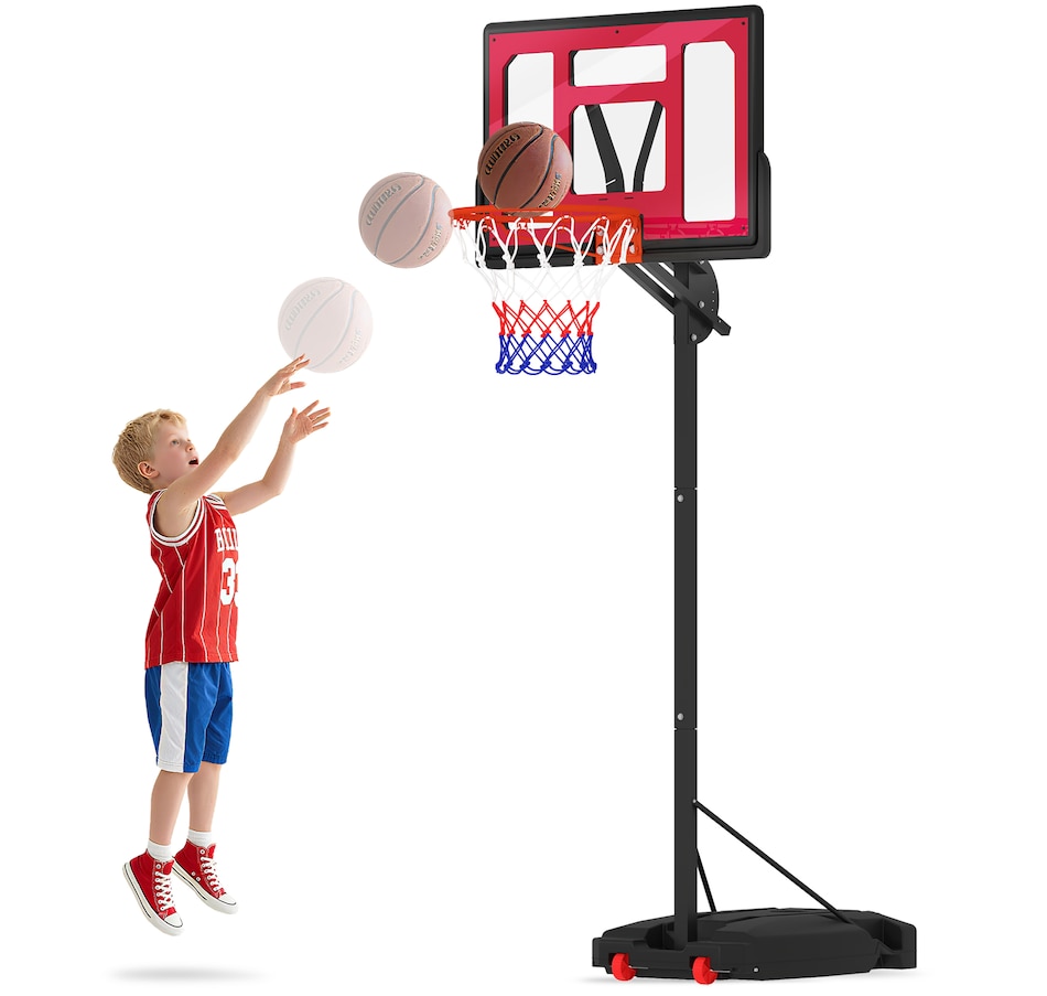 Image 947245.jpg, Product 947-245 / Price $149.99, Qaba Portable Basketball Hoop for Kids Height Adjustable 6.6-8.5ft from Qaba on TSC.ca's Home & Garden department