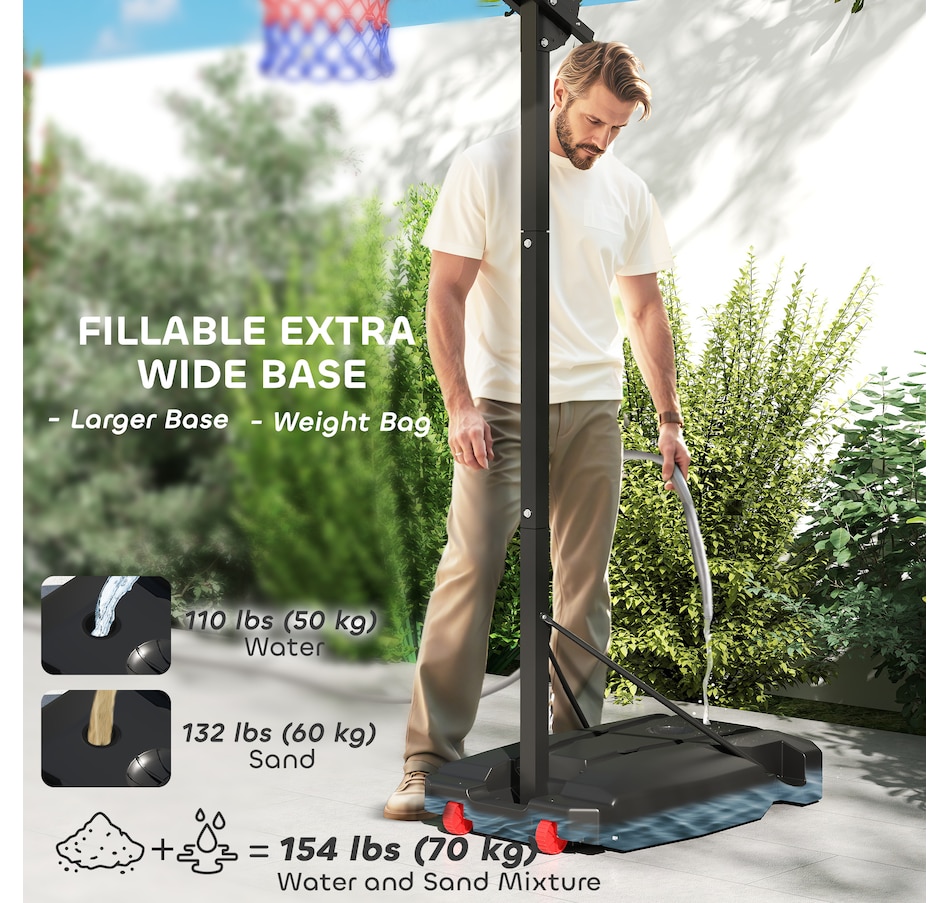 Image 947245_ALTMORE5.jpg, Product 947-245 / Price $149.99, Qaba Portable Basketball Hoop for Kids Height Adjustable 6.6-8.5ft from Qaba on TSC.ca's Home & Garden department