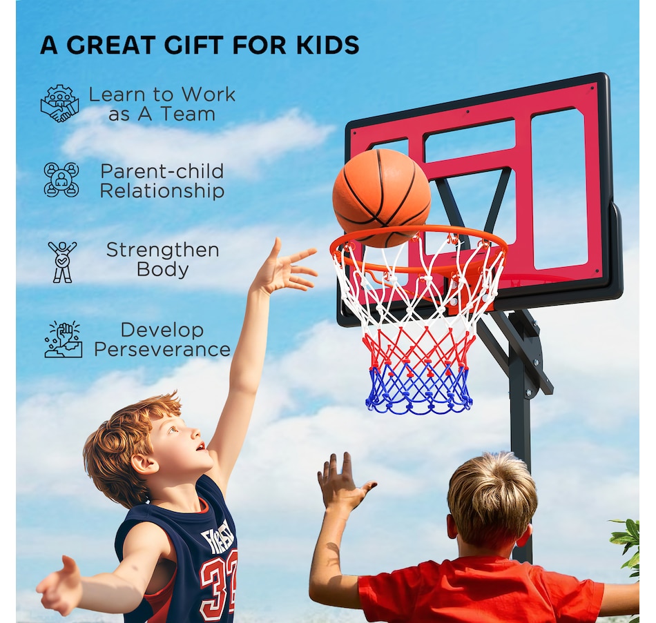 Image 947245_ALTMORE7.jpg, Product 947-245 / Price $149.99, Qaba Portable Basketball Hoop for Kids Height Adjustable 6.6-8.5ft from Qaba on TSC.ca's Home & Garden department