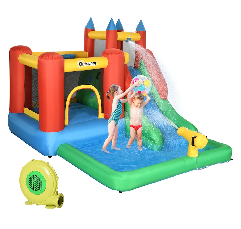 Image 947248.jpg, Product 947-248 / Price $319.99, Outsunny Bouncy Castle Inflatable 6 in 1 with Blower 10.8' x 8' x 7' from Outsunny on TSC.ca's Home & Garden department