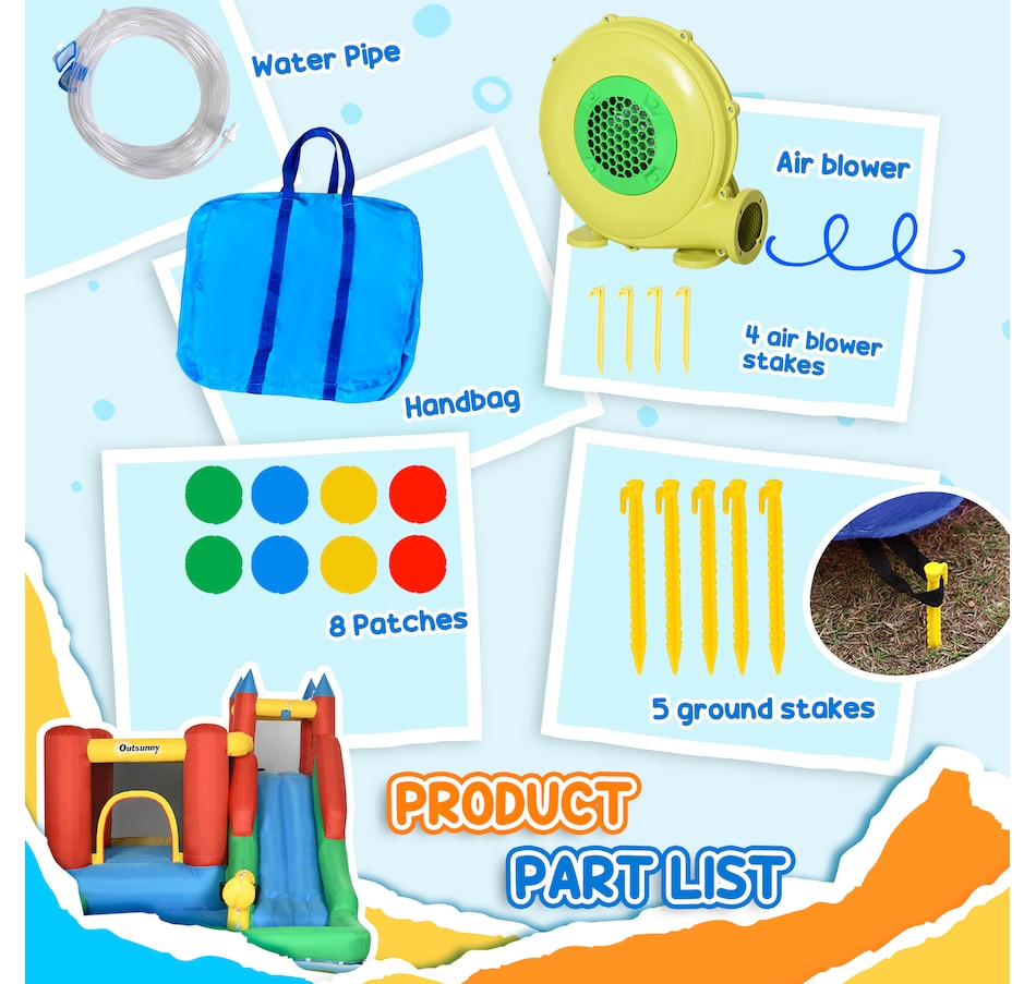 Image 947248_ALTMORE10.jpg, Product 947-248 / Price $319.99, Outsunny Bouncy Castle Inflatable 6 in 1 with Blower 10.8' x 8' x 7' from Outsunny on TSC.ca's Home & Garden department