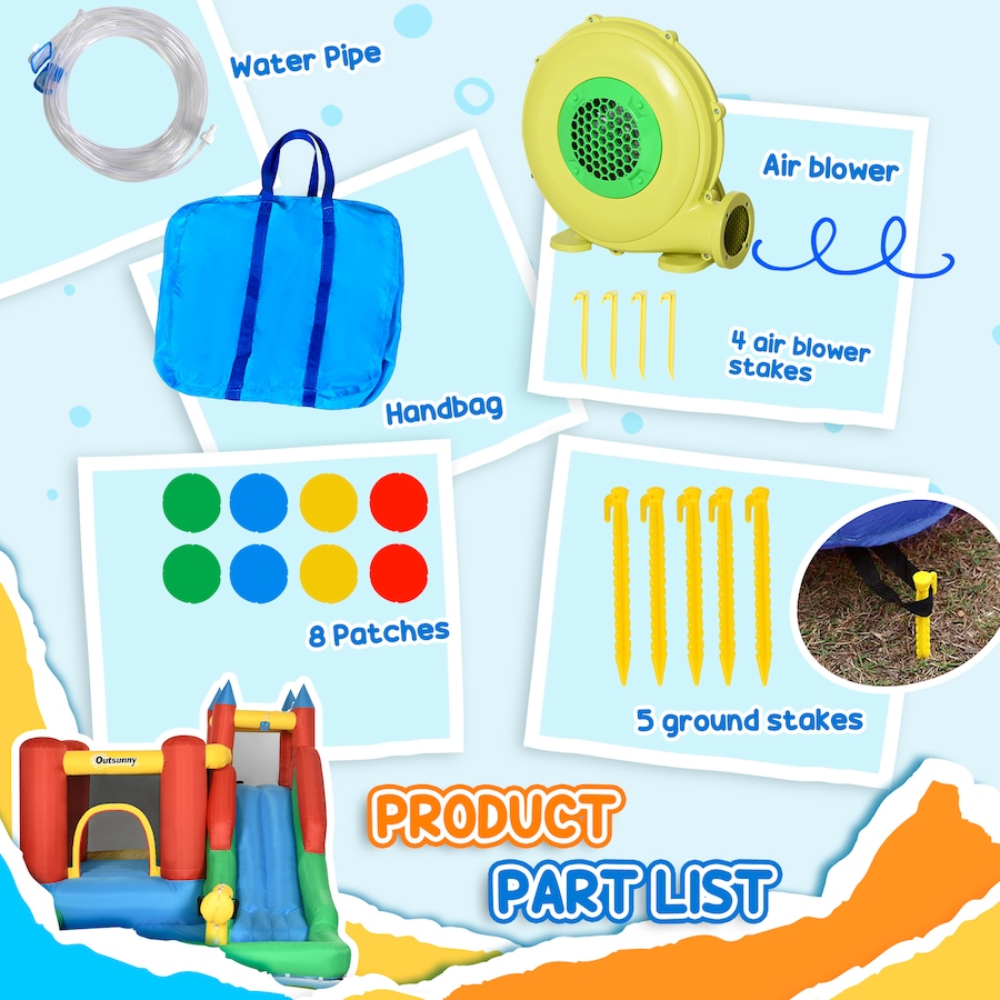 Image 947248_ALTMORE10.jpg, Product 947-248 / Price $389.99, Outsunny Bouncy Castle Inflatable 6 in 1 with Blower 10.8' x 8' x 7' from Outsunny on TSC.ca's Home & Garden department
