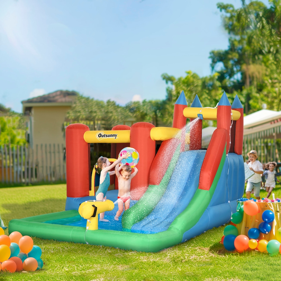 Image 947248_ALTMORE2.jpg, Product 947-248 / Price $389.99, Outsunny Bouncy Castle Inflatable 6 in 1 with Blower 10.8' x 8' x 7' from Outsunny on TSC.ca's Home & Garden department