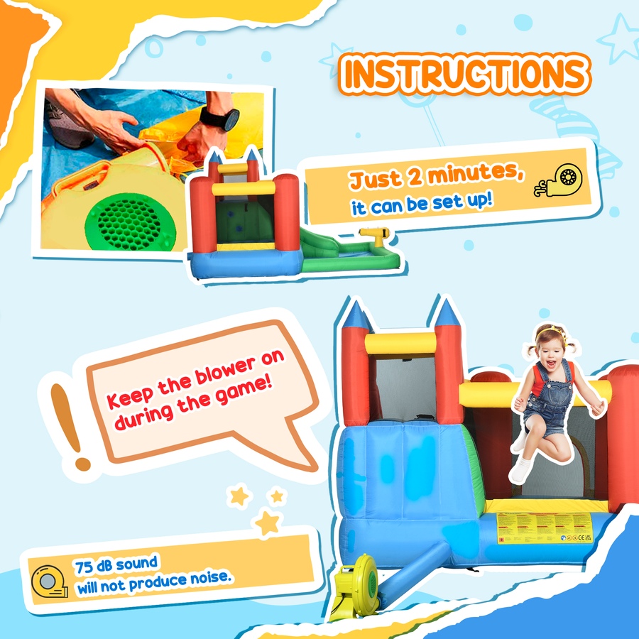 Image 947248_ALTMORE7.jpg, Product 947-248 / Price $389.99, Outsunny Bouncy Castle Inflatable 6 in 1 with Blower 10.8' x 8' x 7' from Outsunny on TSC.ca's Home & Garden department