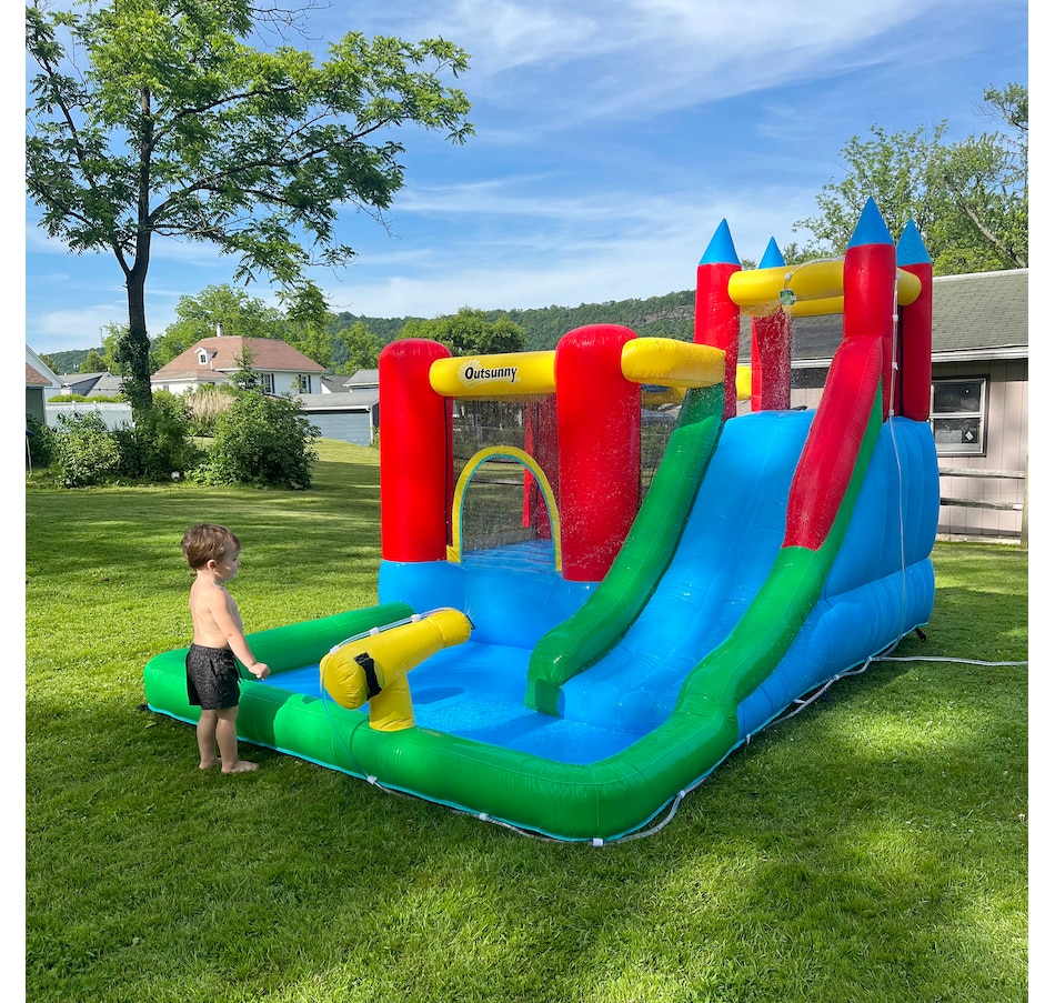 Image 947248_ALTMORE9.jpg, Product 947-248 / Price $319.99, Outsunny Bouncy Castle Inflatable 6 in 1 with Blower 10.8' x 8' x 7' from Outsunny on TSC.ca's Home & Garden department
