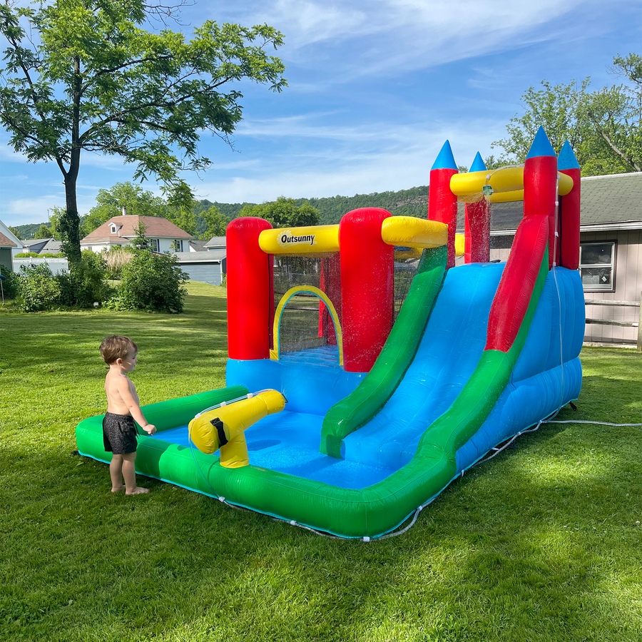Image 947248_ALTMORE9.jpg, Product 947-248 / Price $389.99, Outsunny Bouncy Castle Inflatable 6 in 1 with Blower 10.8' x 8' x 7' from Outsunny on TSC.ca's Home & Garden department