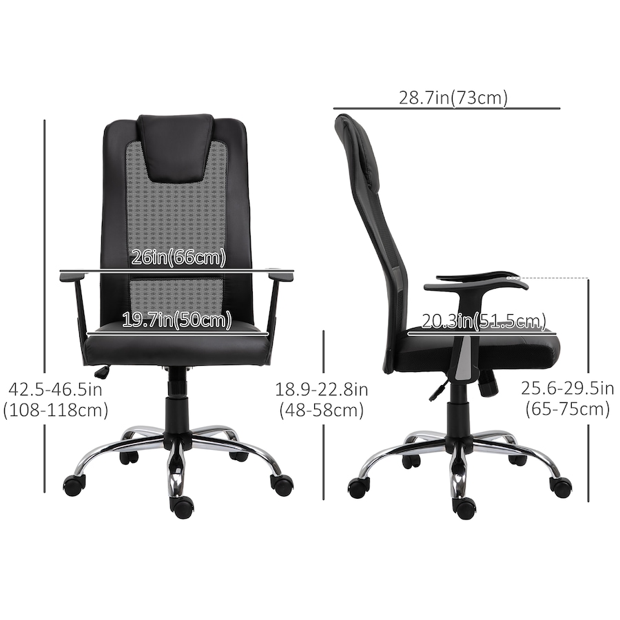 Image 947278_ALTMORE10.jpg, Product 947-278 / Price $104.99 - $114.99, Vinsetto High Back Mesh Office Chair Computer Desk Chair with Armrests from Vinsetto on TSC.ca's Home & Garden department