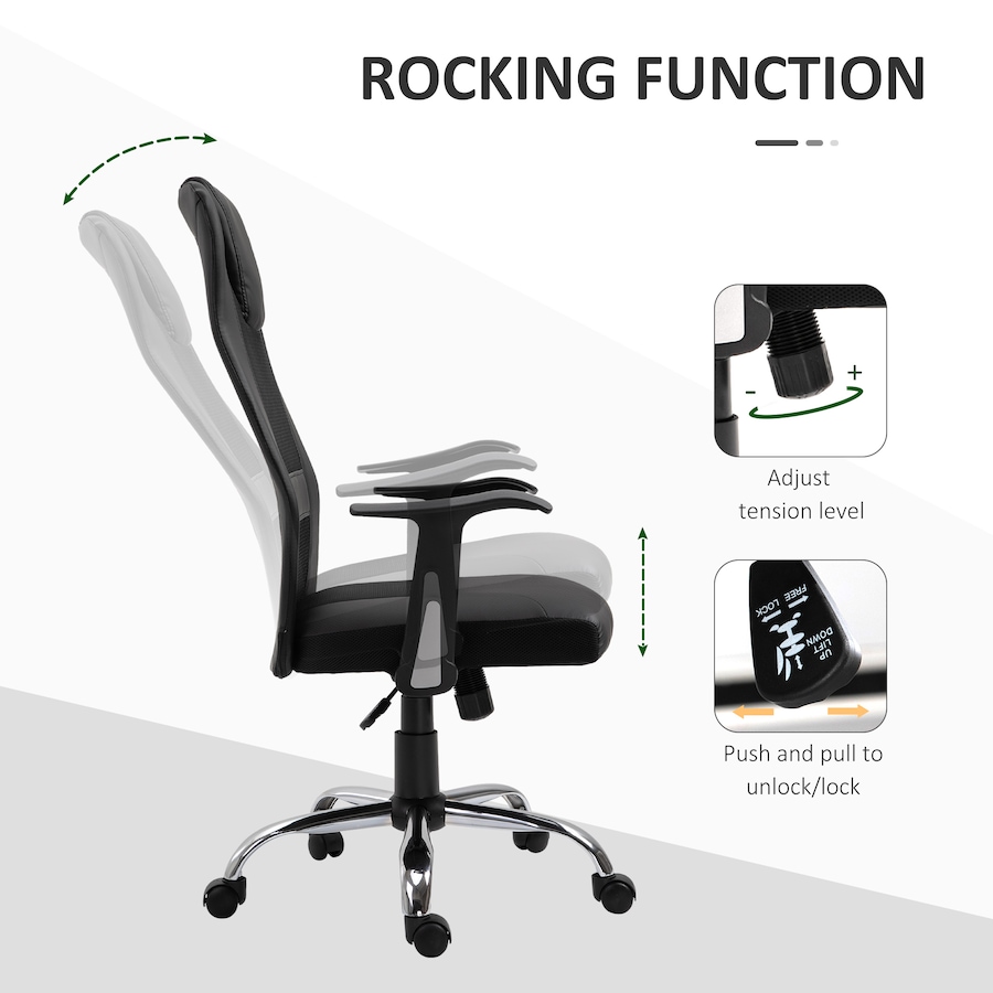 Image 947278_ALTMORE12.jpg, Product 947-278 / Price $104.99 - $114.99, Vinsetto High Back Mesh Office Chair Computer Desk Chair with Armrests from Vinsetto on TSC.ca's Home & Garden department