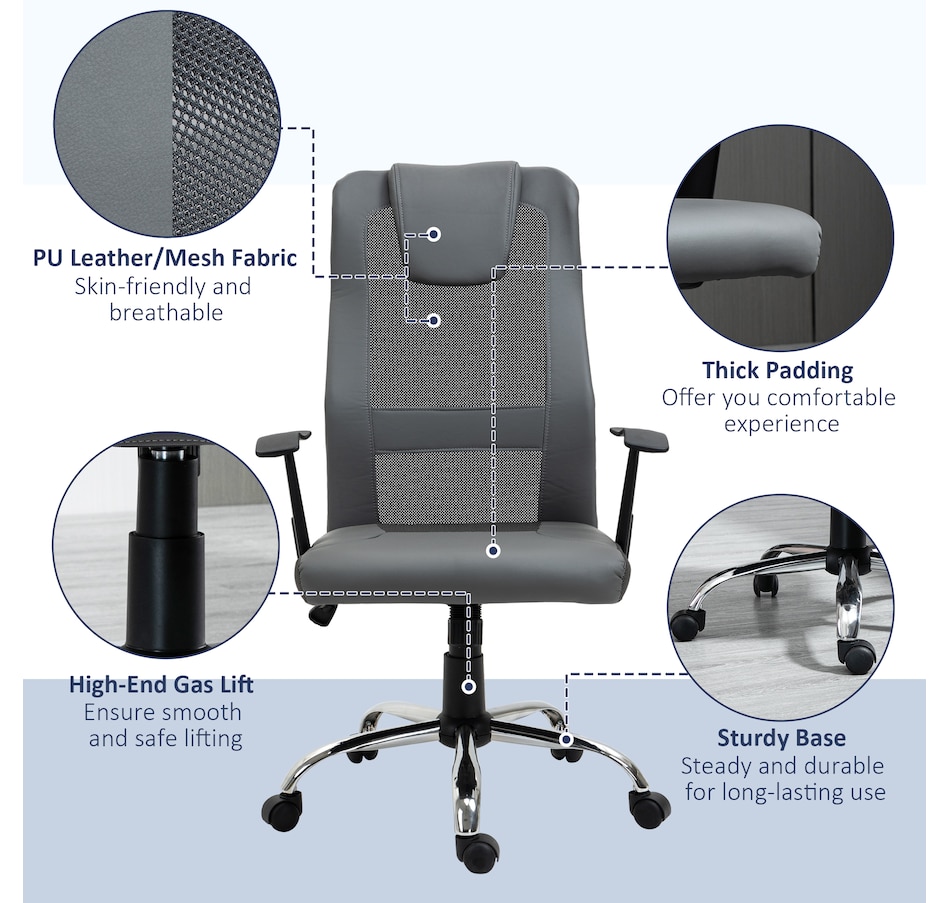 Image 947278_ALTMORE6.jpg, Product 947-278 / Price $92.99 - $94.99, Vinsetto High Back Mesh Office Chair Computer Desk Chair with Armrests from Vinsetto on TSC.ca's Home & Garden department