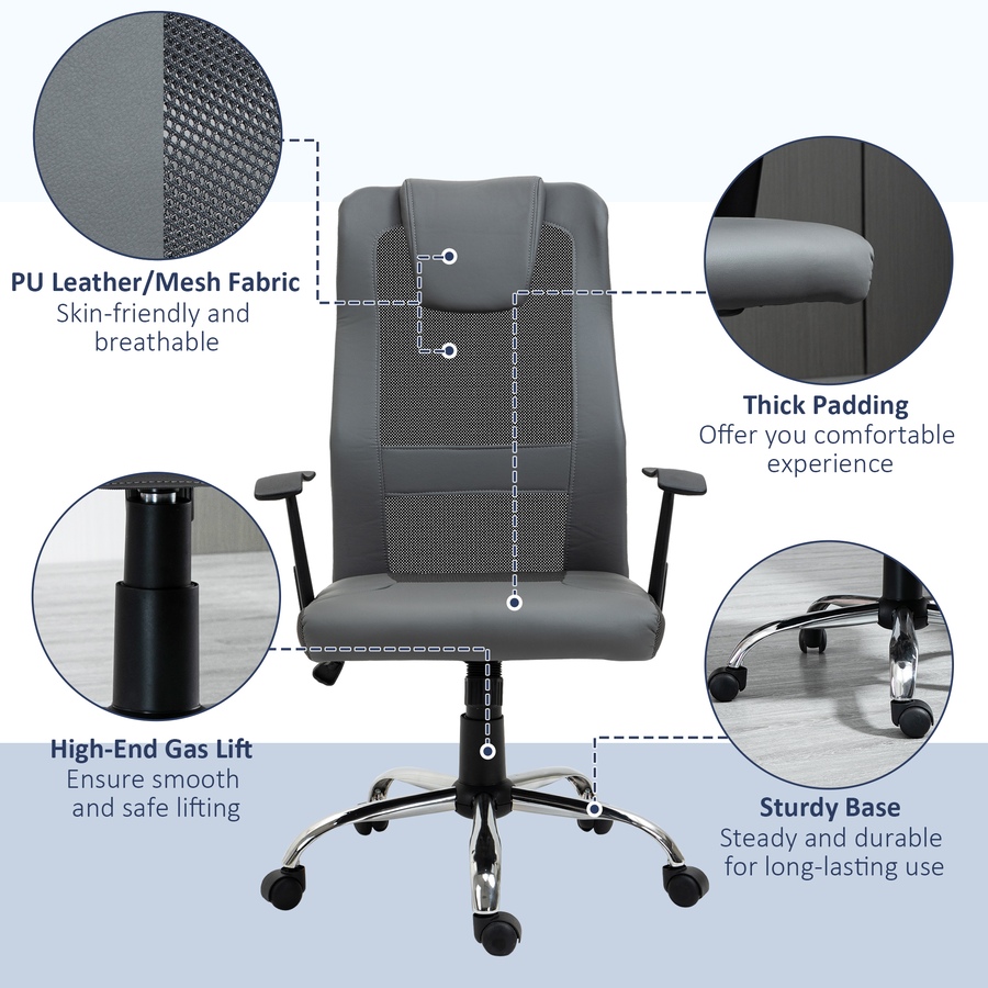 Image 947278_ALTMORE6.jpg, Product 947-278 / Price $104.99 - $114.99, Vinsetto High Back Mesh Office Chair Computer Desk Chair with Armrests from Vinsetto on TSC.ca's Home & Garden department