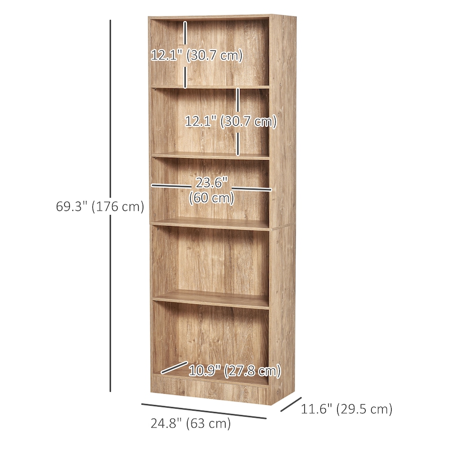 Image 947280_ALTMORE2.jpg, Product 947-280 / Price $118.34, HOMCOM 5-Tier Bookcase Display Unit Storage Cabinet Adjustable Shelf from HOMCOM on TSC.ca's  department