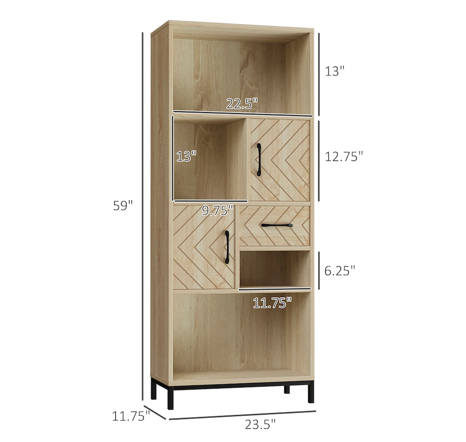 Image 947281_ALTMORE2.jpg, Product 947-281 / Price $149.99, HOMCOM 59" Bookcase With Door Cabinets And Drawer from HOMCOM on TSC.ca's department