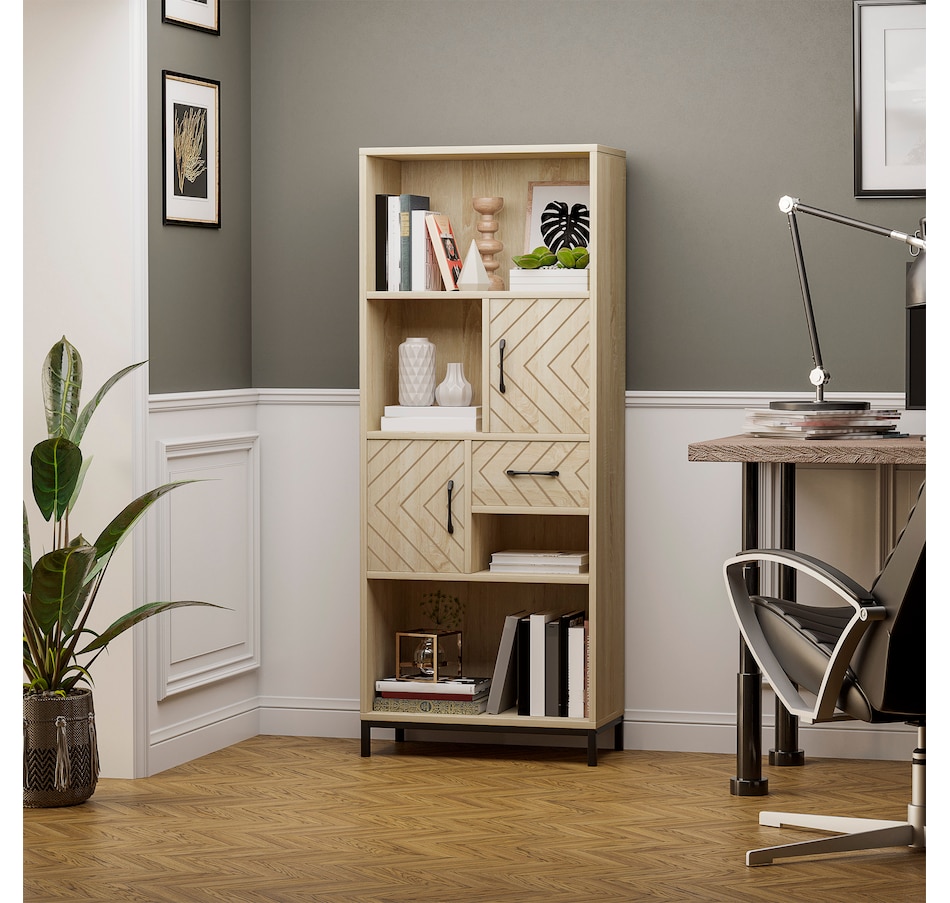 Image 947281_ALTMORE4.jpg, Product 947-281 / Price $149.99, HOMCOM 59" Bookcase With Door Cabinets And Drawer from HOMCOM on TSC.ca's department