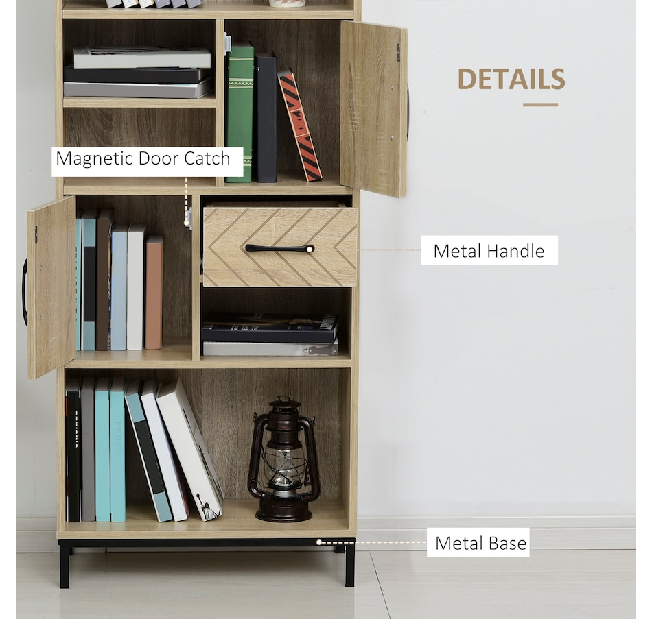 Image 947281_ALTMORE6.jpg, Product 947-281 / Price $149.99, HOMCOM 59" Bookcase With Door Cabinets And Drawer from HOMCOM on TSC.ca's department