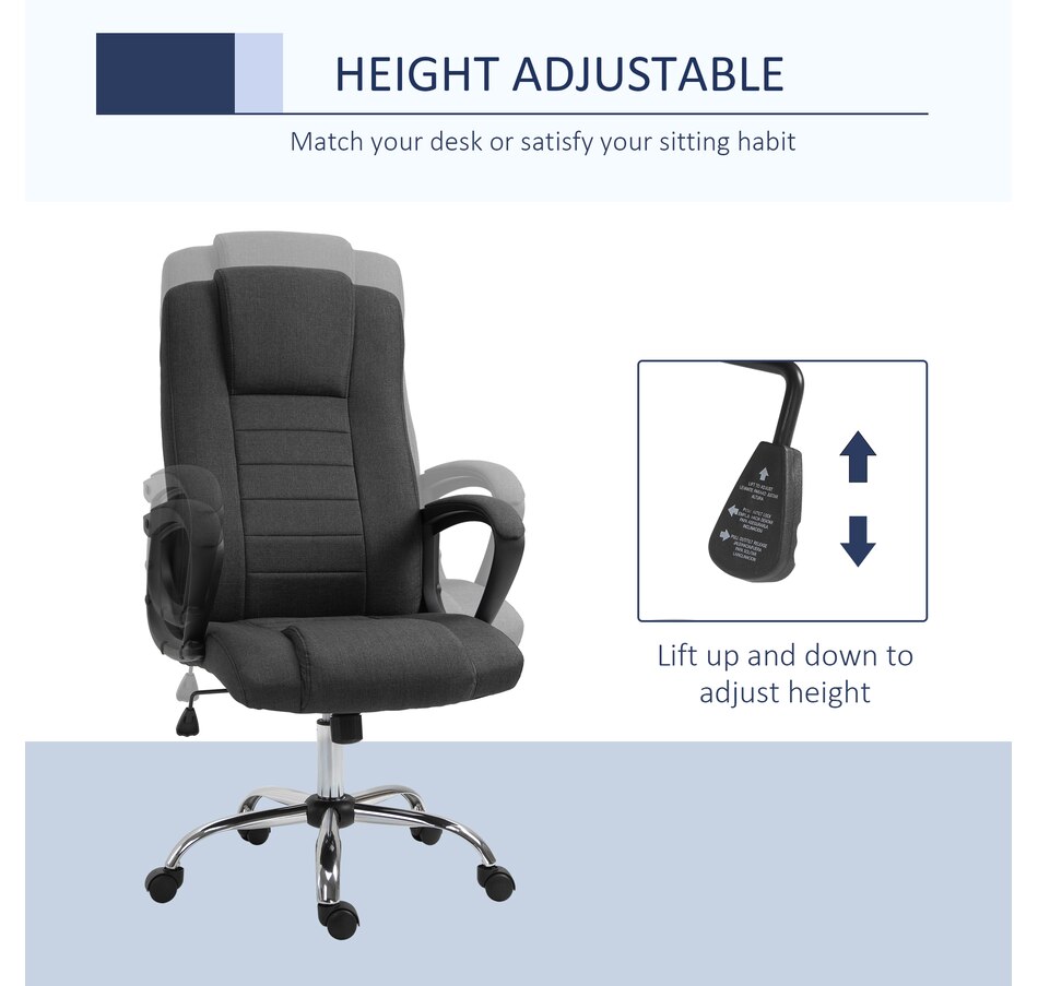 Image 947283_ALTMORE3.jpg, Product 947-283 / Price $144.99, Vinsetto High Back Office Chair Height Adjustable Desk Chair with Wheels from Vinsetto on TSC.ca's Home & Garden department