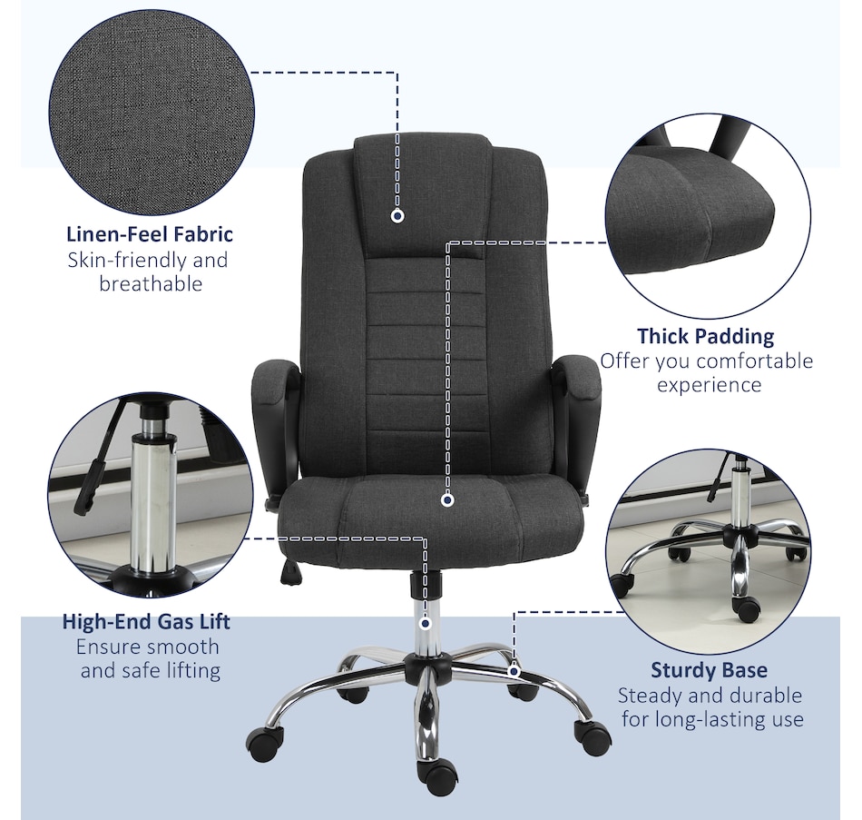 Image 947283_ALTMORE4.jpg, Product 947-283 / Price $144.99, Vinsetto High Back Office Chair Height Adjustable Desk Chair with Wheels from Vinsetto on TSC.ca's Home & Garden department