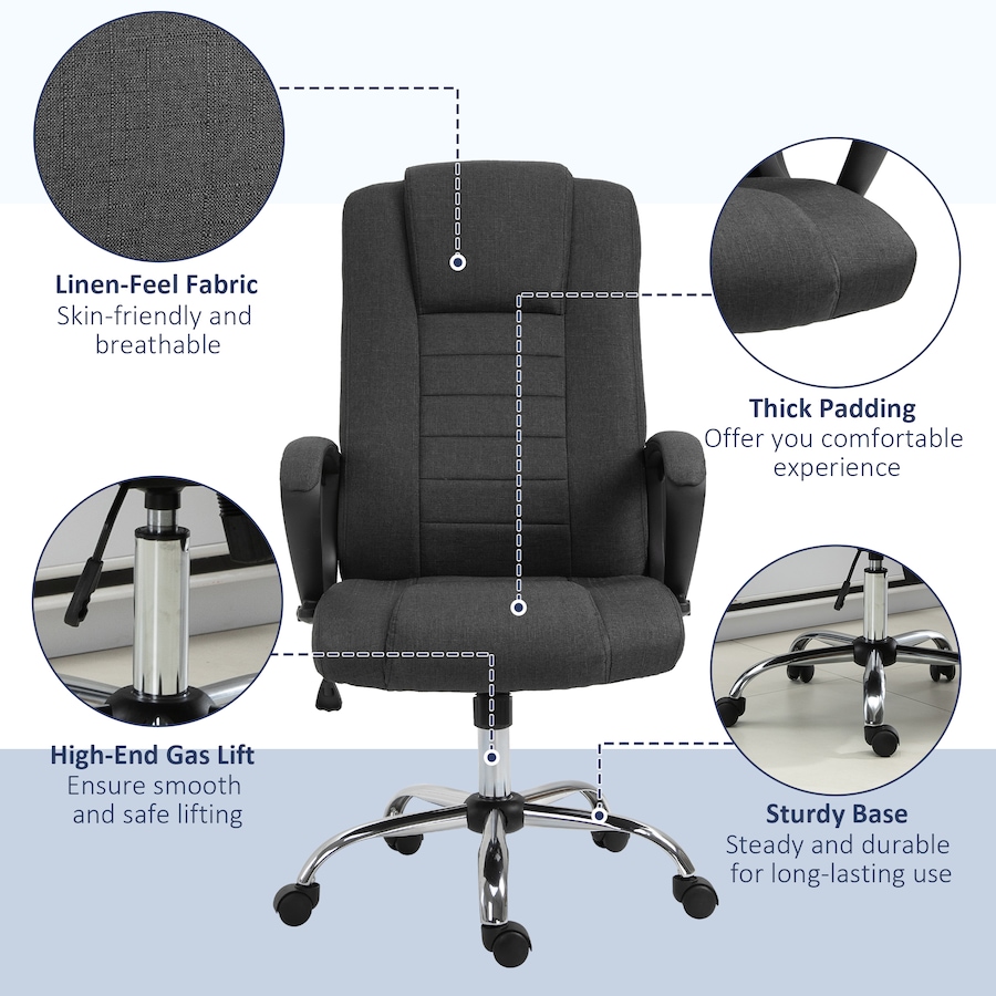 Image 947283_ALTMORE4.jpg, Product 947-283 / Price $149.99, Vinsetto High Back Office Chair Height Adjustable Desk Chair with Wheels from Vinsetto on TSC.ca's Home & Garden department