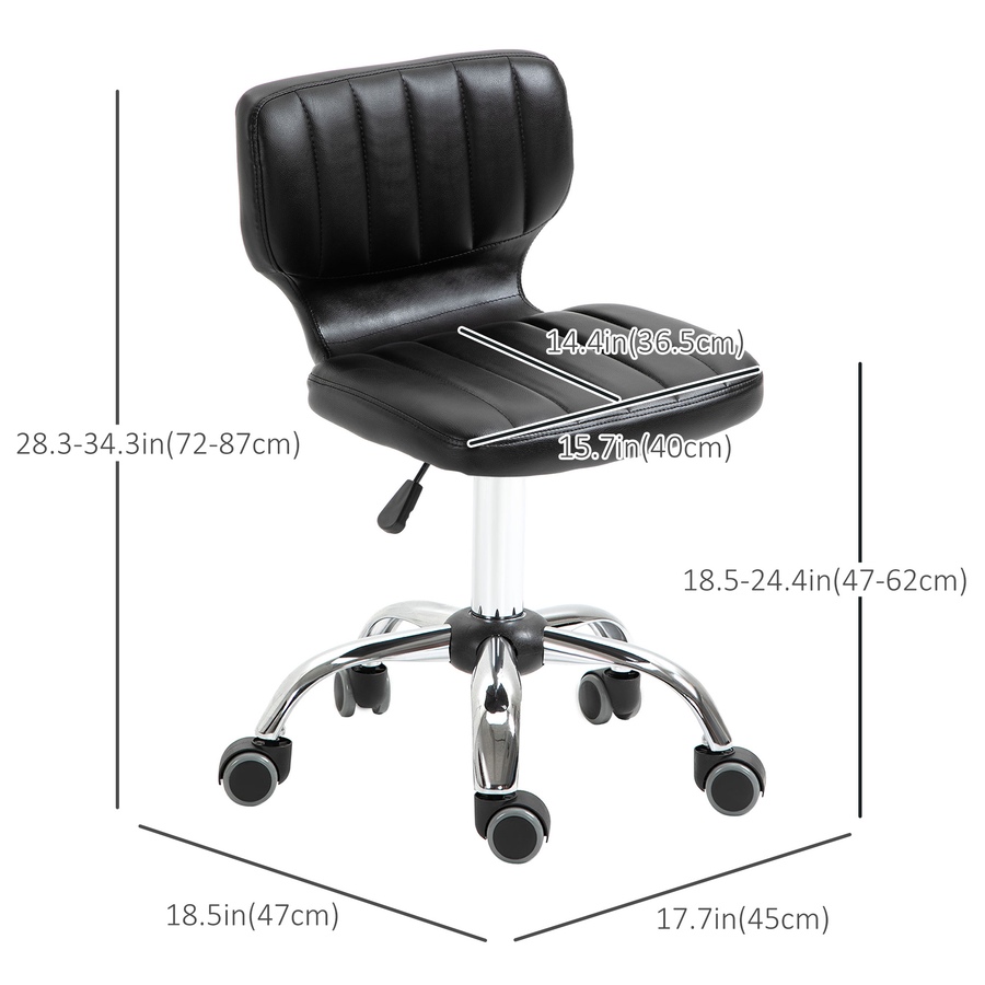Image 947292_ALTMORE11.jpg, Product 947-292 / Price $92.99, HOMCOM PU Leather Rolling Stool Height Adjustable Salon Stool for Spa Black from HOMCOM on TSC.ca's Home & Garden department