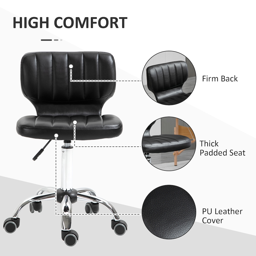 Image 947292_ALTMORE13.jpg, Product 947-292 / Price $92.99, HOMCOM PU Leather Rolling Stool Height Adjustable Salon Stool for Spa Black from HOMCOM on TSC.ca's Home & Garden department