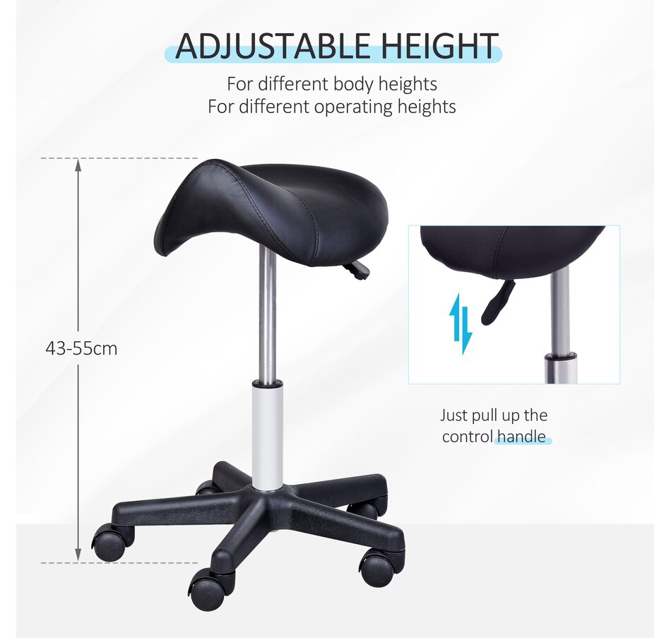 Image 947299_ALTMORE3.jpg, Product 947-299 / Price $66.50, HOMCOM Height Adjustable Swivel Saddle Salon Stool from HOMCOM on TSC.ca's Home & Garden department