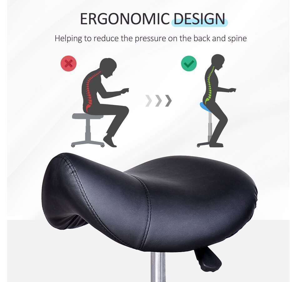 Image 947299_ALTMORE6.jpg, Product 947-299 / Price $66.50, HOMCOM Height Adjustable Swivel Saddle Salon Stool from HOMCOM on TSC.ca's Home & Garden department