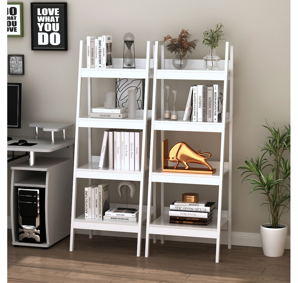 Image 947303_ALTMORE1.jpg, Product 947-303 / Price $139.99 - $144.99, HOMCOM Set of 2, 4 Tier Ladder Shelf Bookcase, Multifunctional Display Rack from HOMCOM on TSC.ca's department