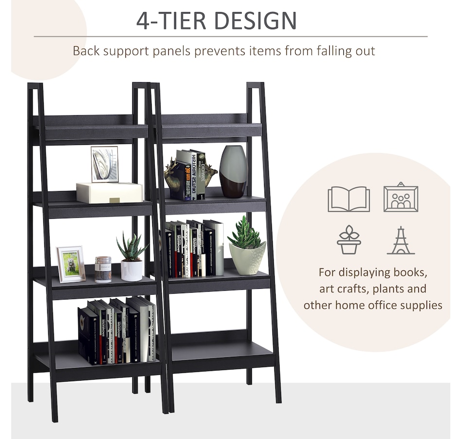 Image 947303_ALTMORE11.jpg, Product 947-303 / Price $139.99 - $144.99, HOMCOM Set of 2, 4 Tier Ladder Shelf Bookcase, Multifunctional Display Rack from HOMCOM on TSC.ca's department
