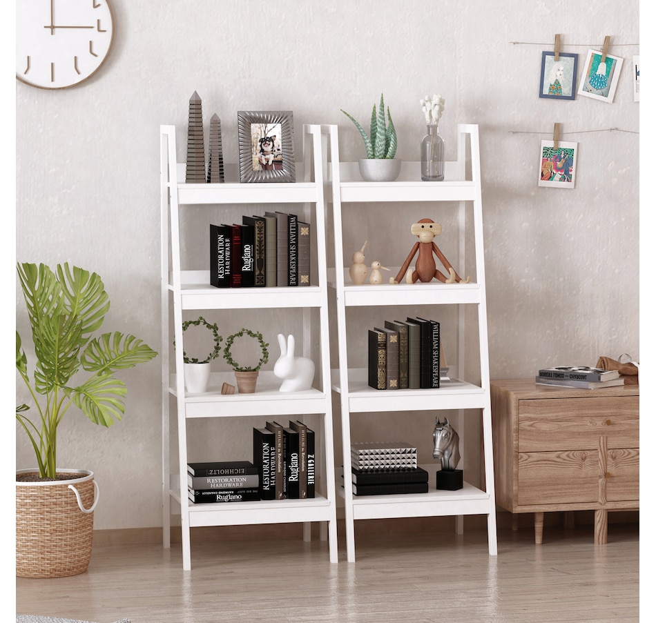 Image 947303_ALTMORE4.jpg, Product 947-303 / Price $139.99 - $144.99, HOMCOM Set of 2, 4 Tier Ladder Shelf Bookcase, Multifunctional Display Rack from HOMCOM on TSC.ca's department