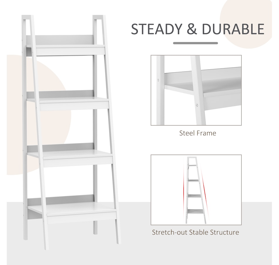 Image 947303_ALTMORE6.jpg, Product 947-303 / Price $139.99 - $144.99, HOMCOM Set of 2, 4 Tier Ladder Shelf Bookcase, Multifunctional Display Rack from HOMCOM on TSC.ca's department